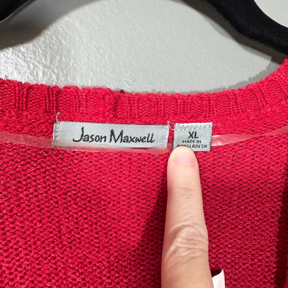 Jason Maxwell NWT Women's Red Tunic Length Cardigan Sweater - Size XL - Holiday - Picture 6 of 7